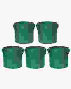 Divine Tree Fabric Grow Bags for Terrace Gardening, 10 Inch, 350 GSM, Set of 5 - Green