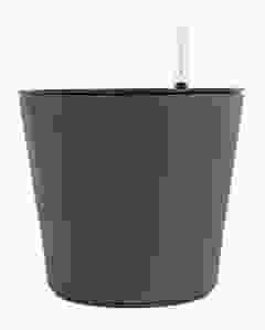 Matte Black Self Watering Flower Pot with Water Level Indicator (18 X 16 cm)