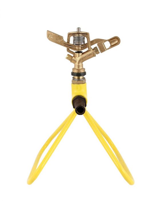 360 Degree Rotating Automatic Garden Brass Sprinkler with Stand Heavy Duty  Brass Impact Head Sprinkler