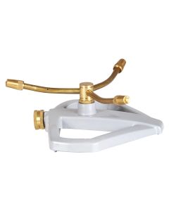 DIVINE TREE Brass 3 Arms 360 Degree Automatic Rotating Lawn Impulse Sprinkler with Heavy Duty Zinc Alloy Base for Outdoor Lawn and Garden,Yard