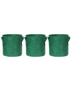 DIVINE TREE 350 GSM Fabric Grow Bags for Terrace Gardening, 10 Inch, Green, Set of 3
