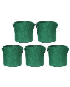 Divine Tree Fabric Grow Bags for Terrace Gardening, 10 Inch, 350 GSM, Set of 5 - Green