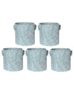 Divine Tree Fabric Grow Bags for Terrace Gardening, 10 Inch, 350 GSM, Set of 5 - Grey