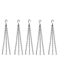 Metal Chain with Hook for Hanging Basket,Bird Feeder Hanging Pots (Black,Pack of 5)