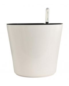 Self Watering Flower Pots and Planters with Water Meter (White) 18 x 16